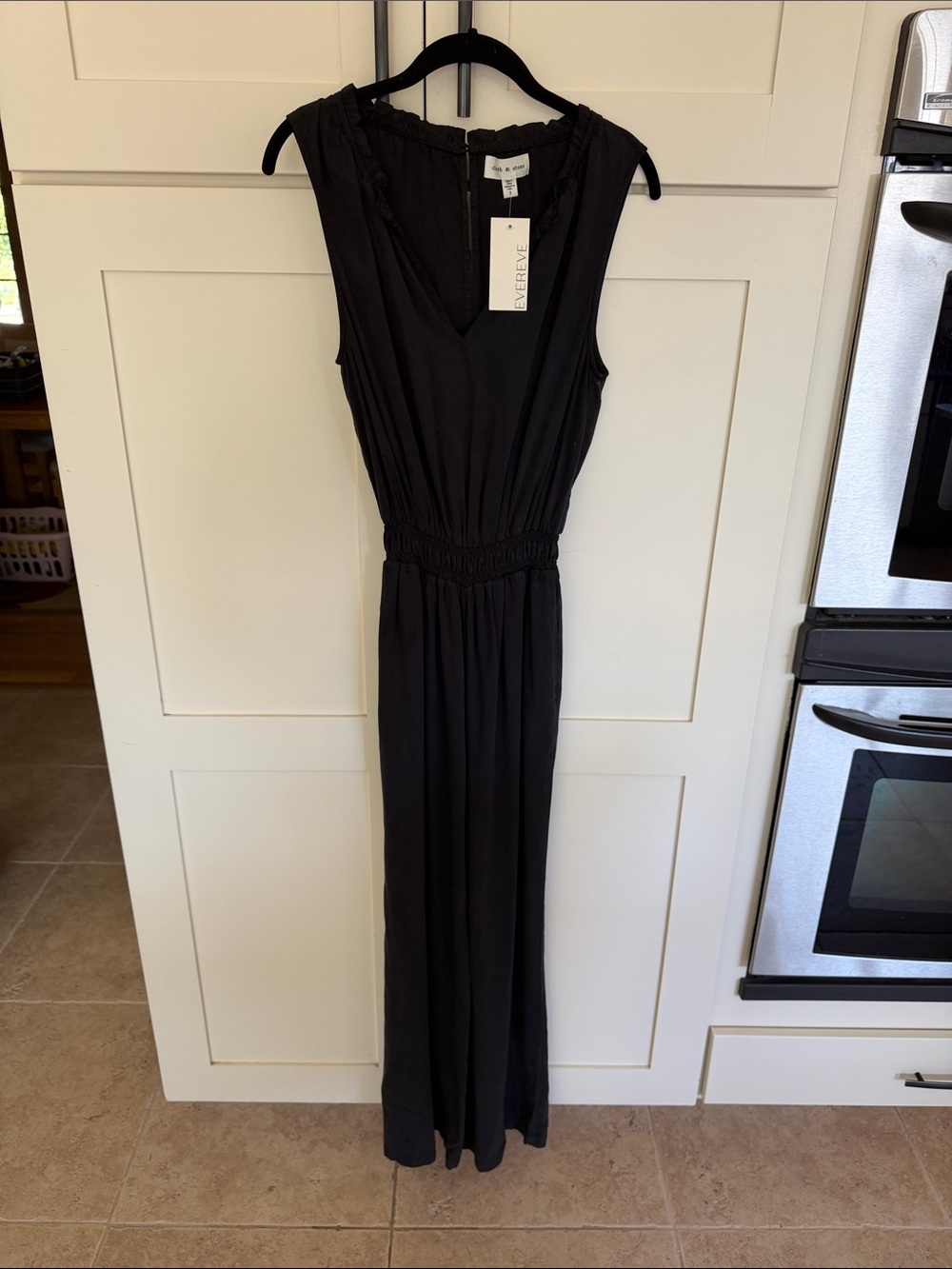 Cloth and Stone Ruffle Neck Wide Leg Jumpsuit